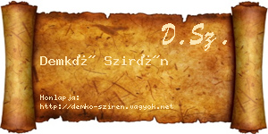 Demkó Szirén névjegykártya